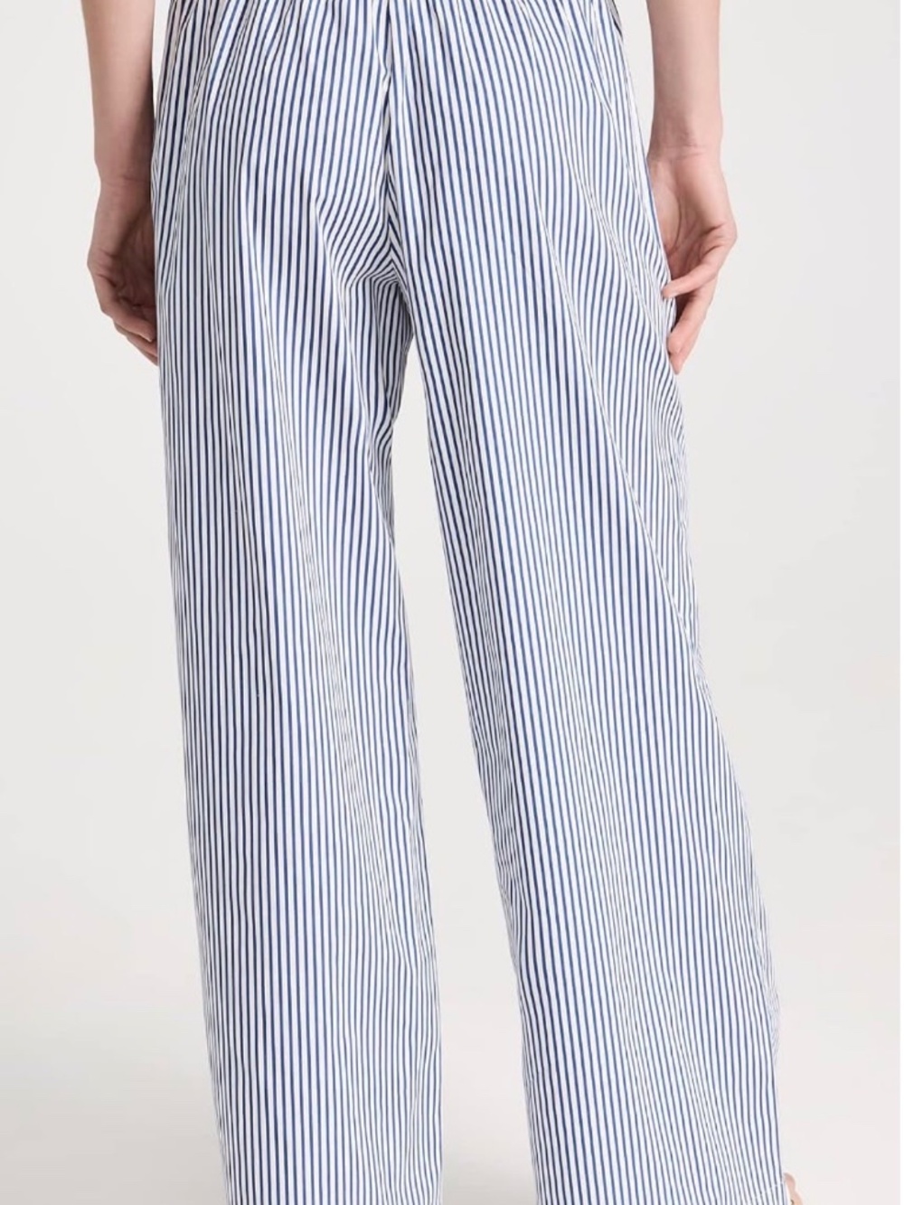 Donni Cotton Poplin Drawstring Striped Pants - Picture 3 of 7